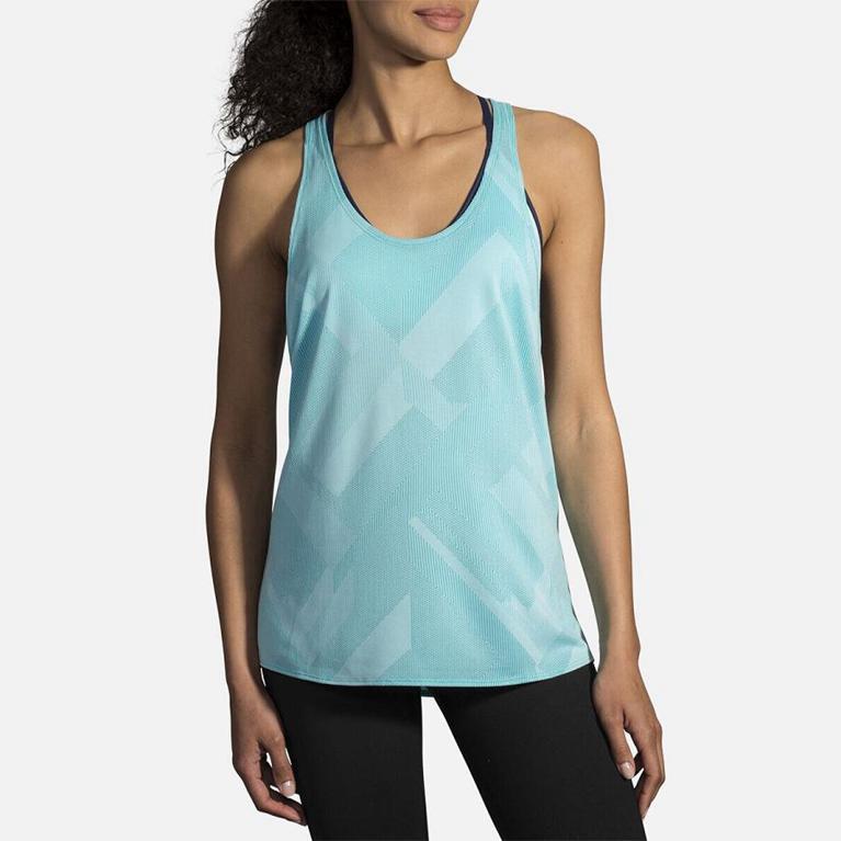 Brooks Array - Womens Running Tank Top - Blue (75641MOLC)